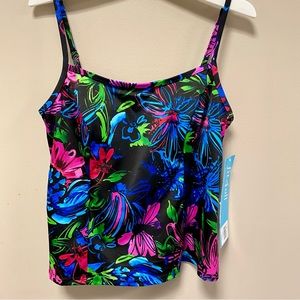 Fit 4 U Fit 4 All Black Blue & Pink Sz 8 Tankini NWT